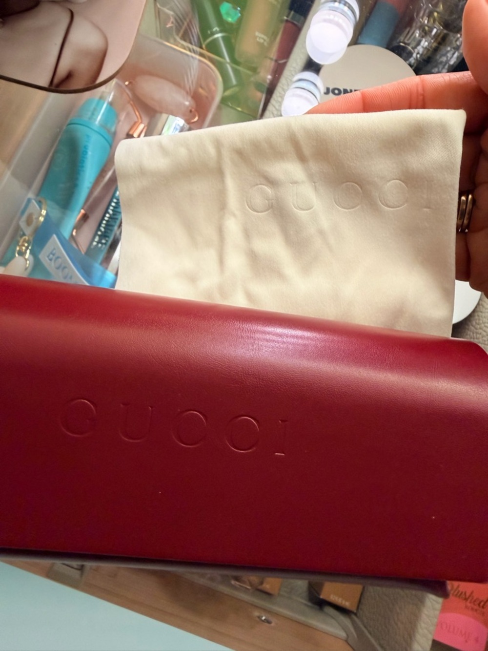 Gucci Burgundy Leather Eyewear Case